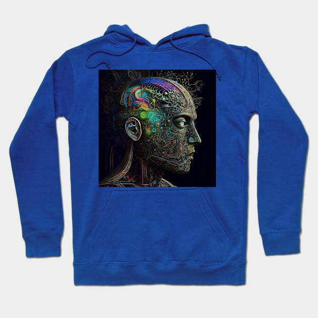 Neural Three Hoodie by www.TheAiCollective.art